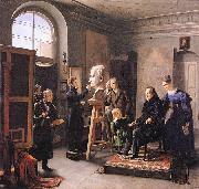 Carl Christian Vogel von Vogelstein Ludwig Tieck sitting to the Portrait Sculptor David dAngers oil painting on canvas